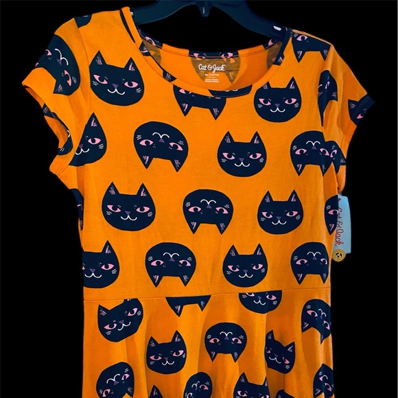 Cat & Jack Dresses & Skirts - Orange dress with cute kitties.